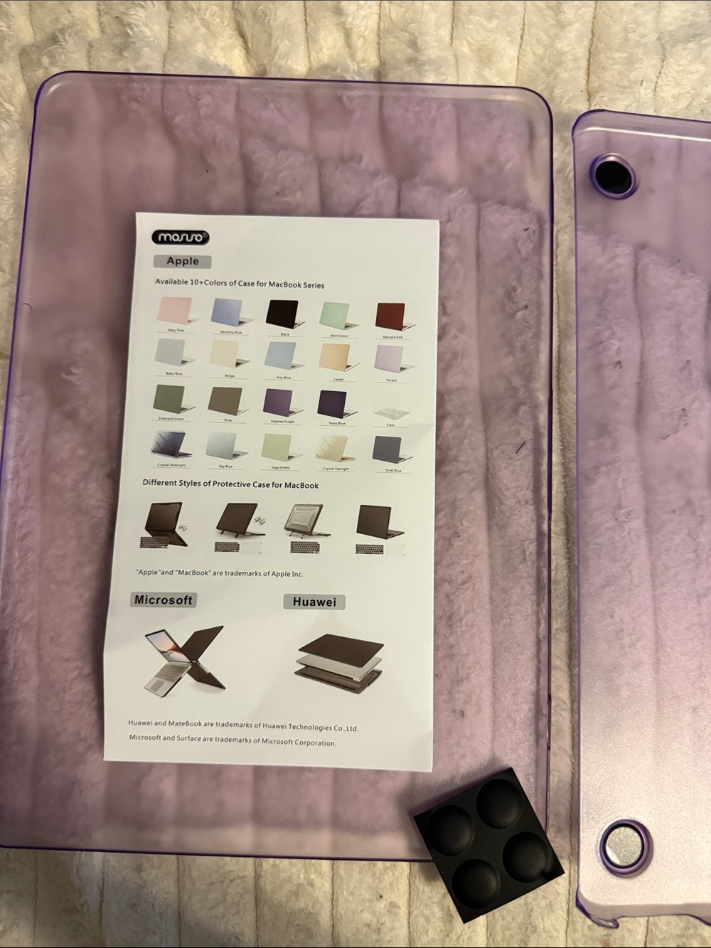 Transparent Purple Protective Tablet Case for MacBook 13 inch